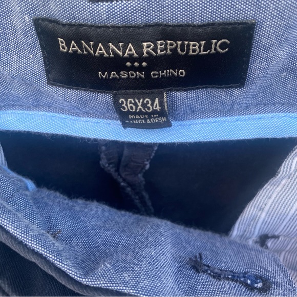 Banana Republic mason chino mens  W38”XL32” Pants tapered legs has stretch  navy - Picture 6 of 7